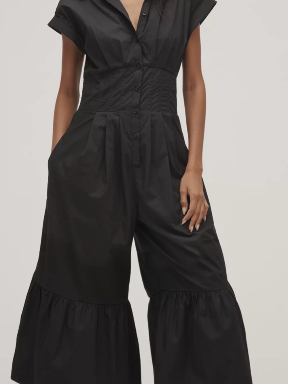 Anthropologie  Wide-Leg Jumpsuit with Button Front
